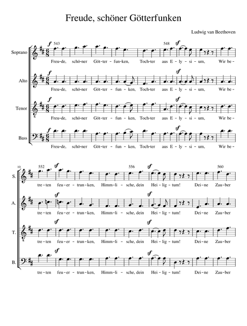 Freude, schoener Goetterfunken LETRA ALEMAN
