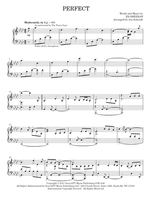 Perfect - Ed Sheeran, The Piano Guys (Piano Solo)
