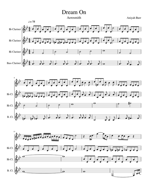 Dream On Clarinet Quartet