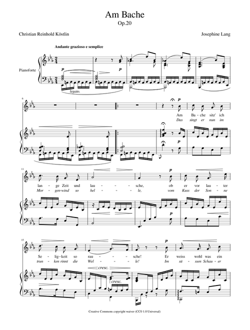 Lang, Josephine - Am Bache, Op.20