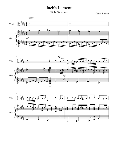Jack's Lament: Viola and Piano Duet