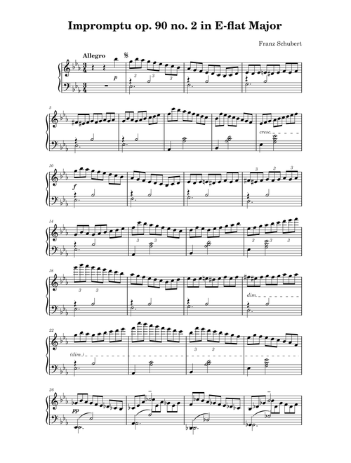 Impromptu op. 90 d. 899 no. 2 in E-Flat Major - Franz Schubert