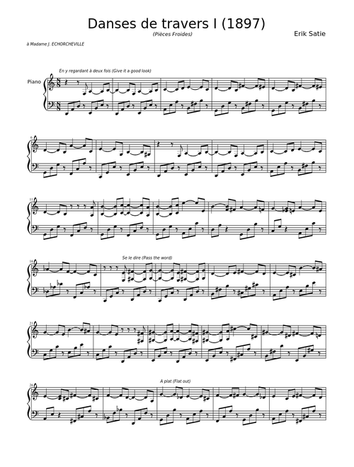 Danses de Travers, I (1897) - Erik Satie