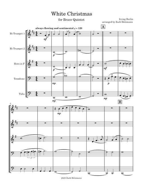 White christmas – Irving Berlin White Christmas- Brass Quintet arrangement