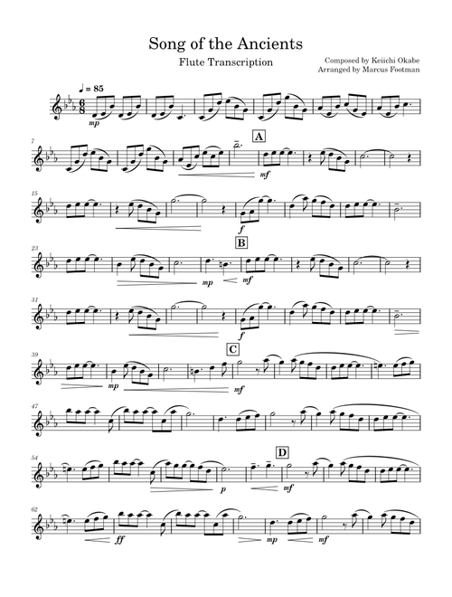 Song of the Ancients Flute Transcription
