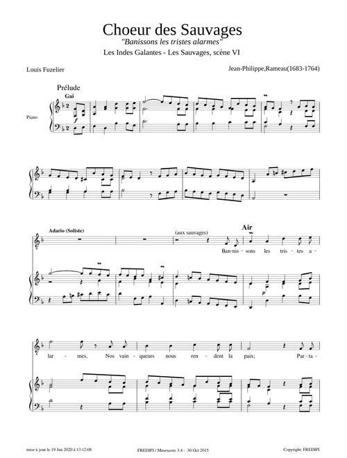 Rameau - Les Indes Galantes - Scène VI, Prélude et Chœur des Sauvages