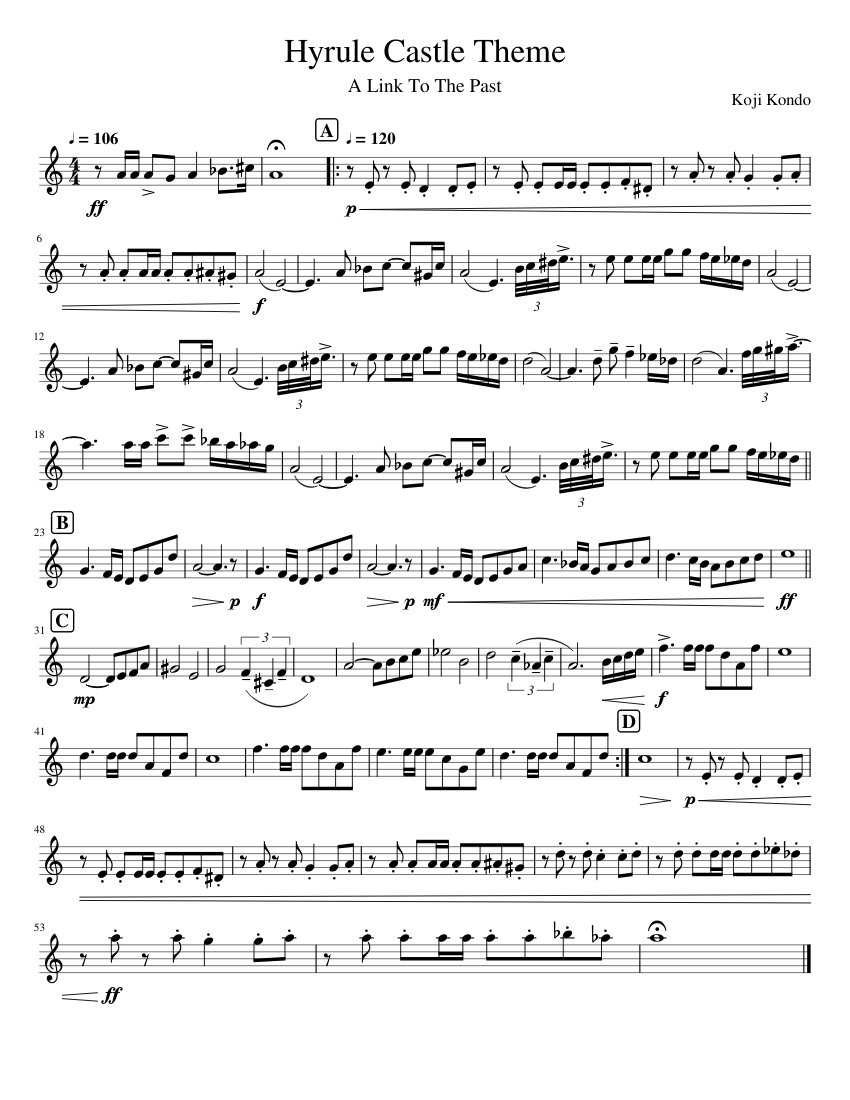 Hyrule_Castle_Theme Sheet music for Trumpet in bflat (Solo
