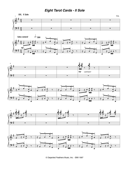 Eight Tarot Cards for Madam Rubio ... Il Sole (1997) for two marimbas - Thomas Oboe Lee (Small Ensemble)