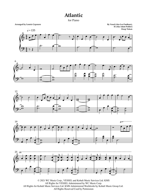 Atlantic (Arr. Leonie Capararo) - Sleep Token (Piano Solo)