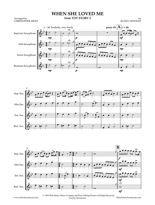 When She Loved Me (Arr. Christopher Frost) - Sarah McLachlan (Woodwind Ensemble)