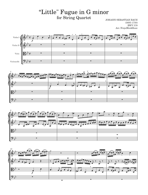 "Little" Fugue in G minor, BWV 578 - Johann Sebastian Bach