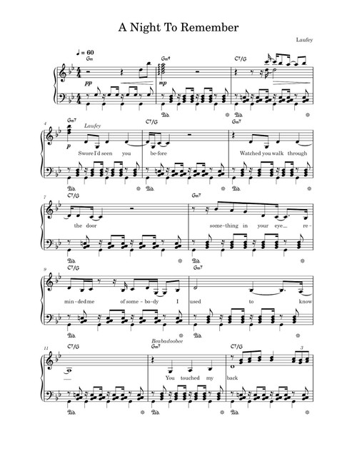A Night To Remember (Arr. Beabadoobee & Laufey) (Piano Solo)