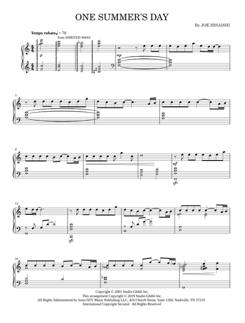 One Summer's Day - Joe Hisaishi (Piano Solo)