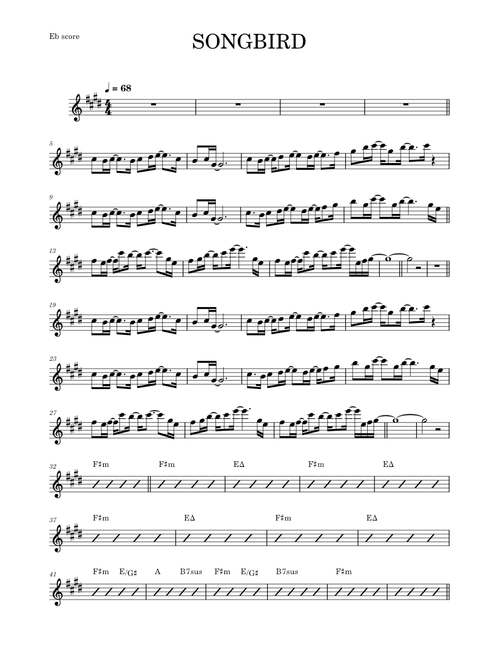 Songbird – Kenny G (ALTO SAX RMK)