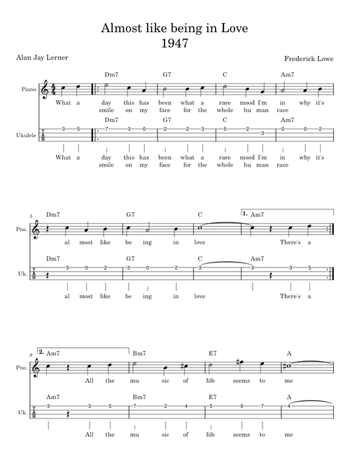 Almost Like Being in Love - Frederick Loewe