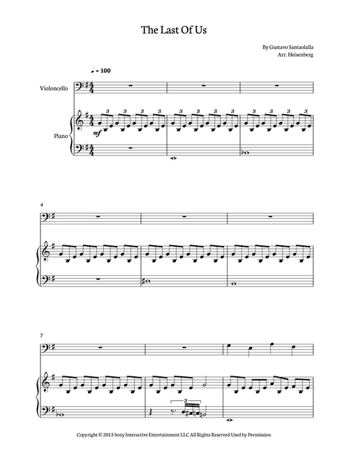 The Last Of Us (Arr. Heisenberg) - Gustavo Santaolalla (Cello and Piano)
