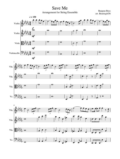 Save Me (BTS) for String Ensemble