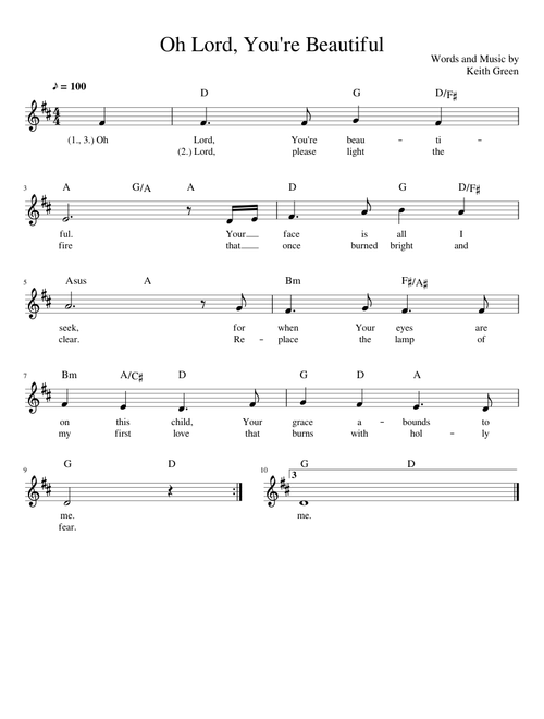 Oh Lord, You're Beautiful by Keith Green