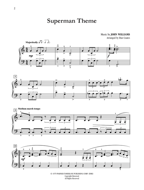 Theme From "Superman" (arr. Dan Coates) - John Williams (Easy Piano)