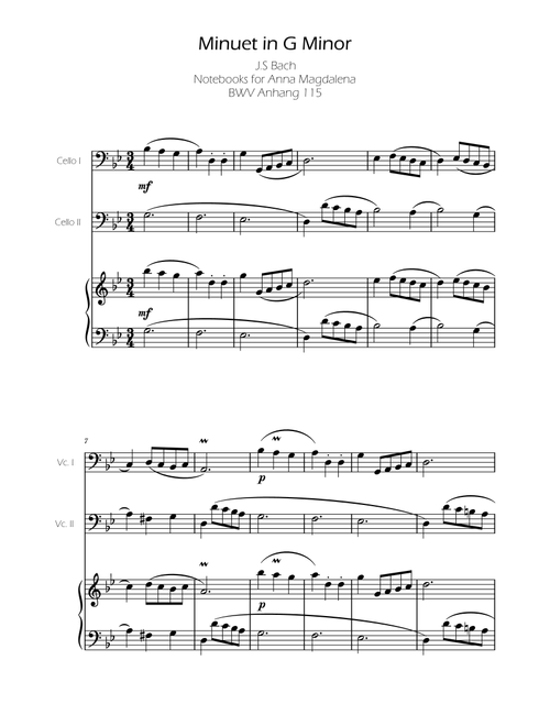 Minuet in G minor BWV Anh. 115 - Bach - Clarinet Duo (Arr. Ygor Nunes Silva) - Johann Sebastian Bach (Instrumental Duet and Piano)