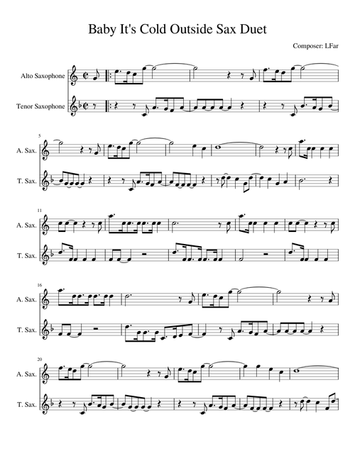 Baby It's Cold Outside Sax Duet
