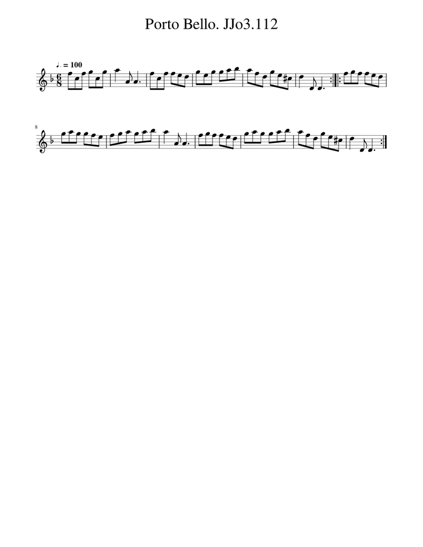 Porto Bello. JJo3.112 Sheet music for Piano (Solo)