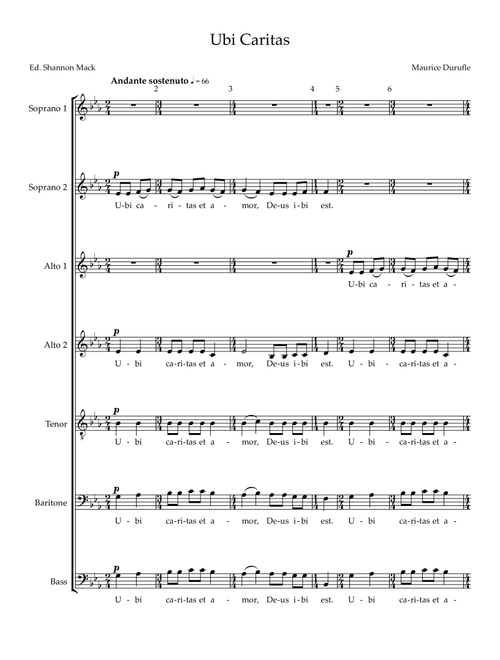 Ubi Caritas (Arr. Shannon Mack) - Maurice Durufle (Choral, SATB divisi)