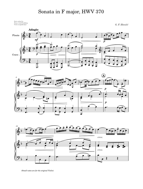 Sonata in F major, HWV 370 - Händel