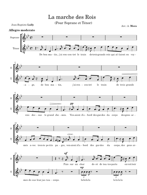 La Marche des Rois- ARRANGED FOR TENOR AND SOPRANO