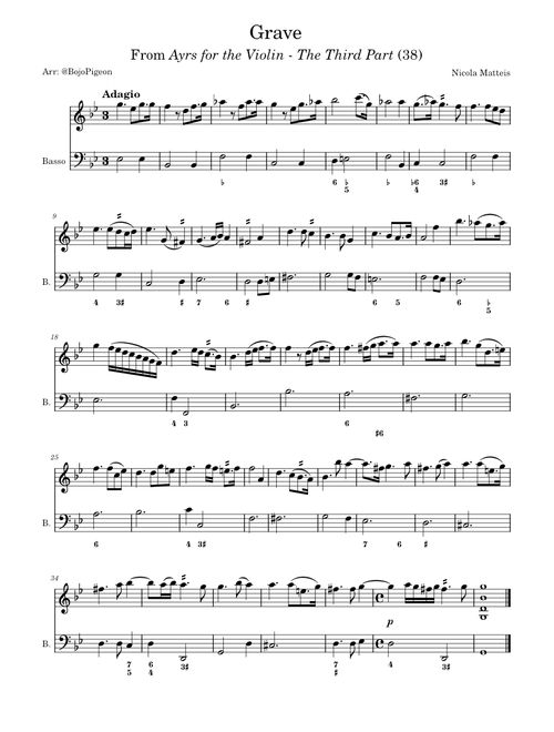 Ayrs for the Violin: The Third Part: Grave – Nicola Matteis