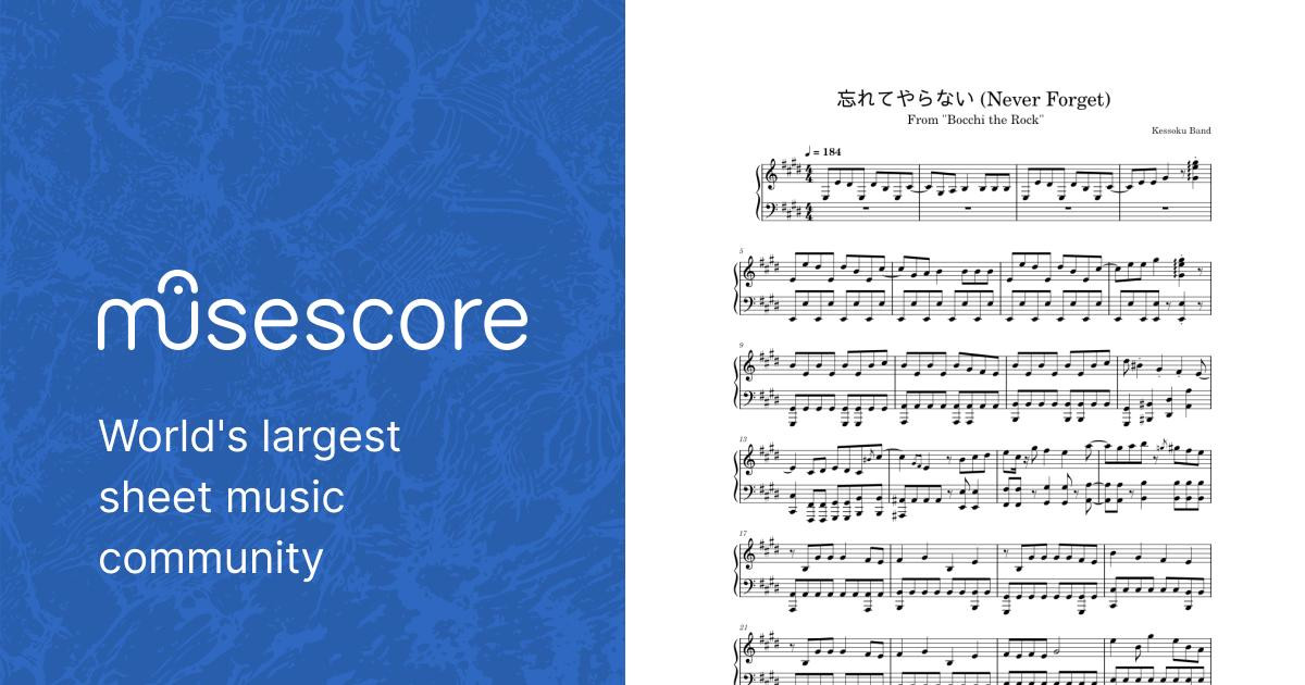 Never Bocchi the Rock Sheet music for Piano (Solo