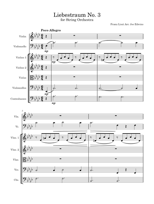 Liebestraum No. 3 in A♭Major – Franz Liszt