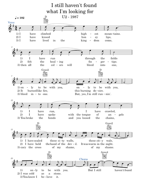 I Still Haven't Found What I'm Looking For – U2