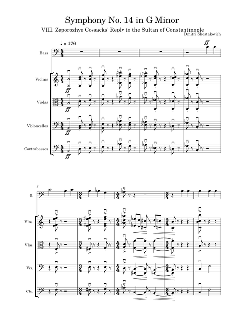 The fastest movement of Shostakovich's 14th Symphony