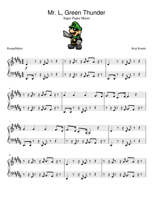 Super Paper Mario - Mr. L, Green Thunder