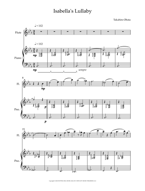 Isabella's Lullaby (Arr. Matheus Sampaio) - Sally Boyden, David Austin (Flute and Piano)