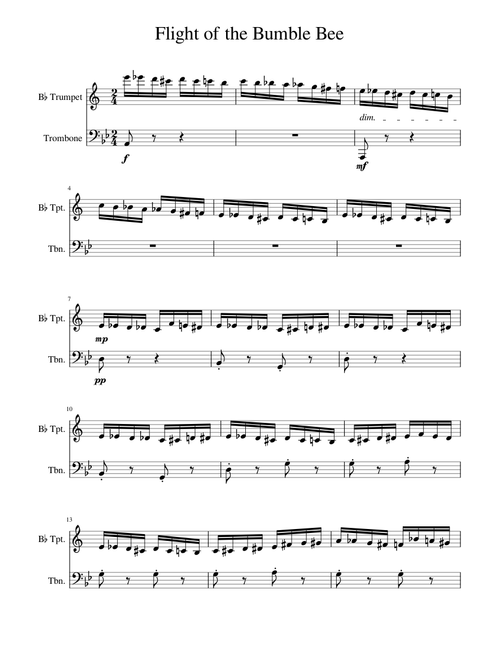 Flight of the Bumble Bee ( Trumpet & Trombone )