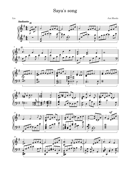 Saya's song – Jun Maeda