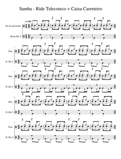 Samba exercises Ride/Snare Variations ( Telecoteco+Carreteiro)