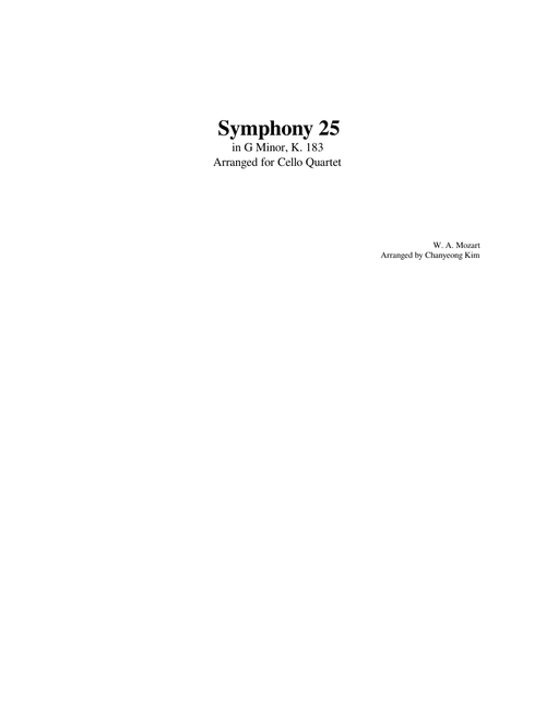 Mozart-Symphony 25 for Cello Quartet