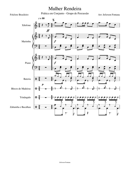 Mulher Rendeira - Group Percusion and Piano