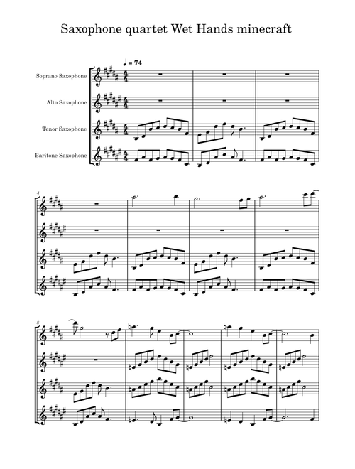 Saxophone_quartet_Wet_Hands_minecraft