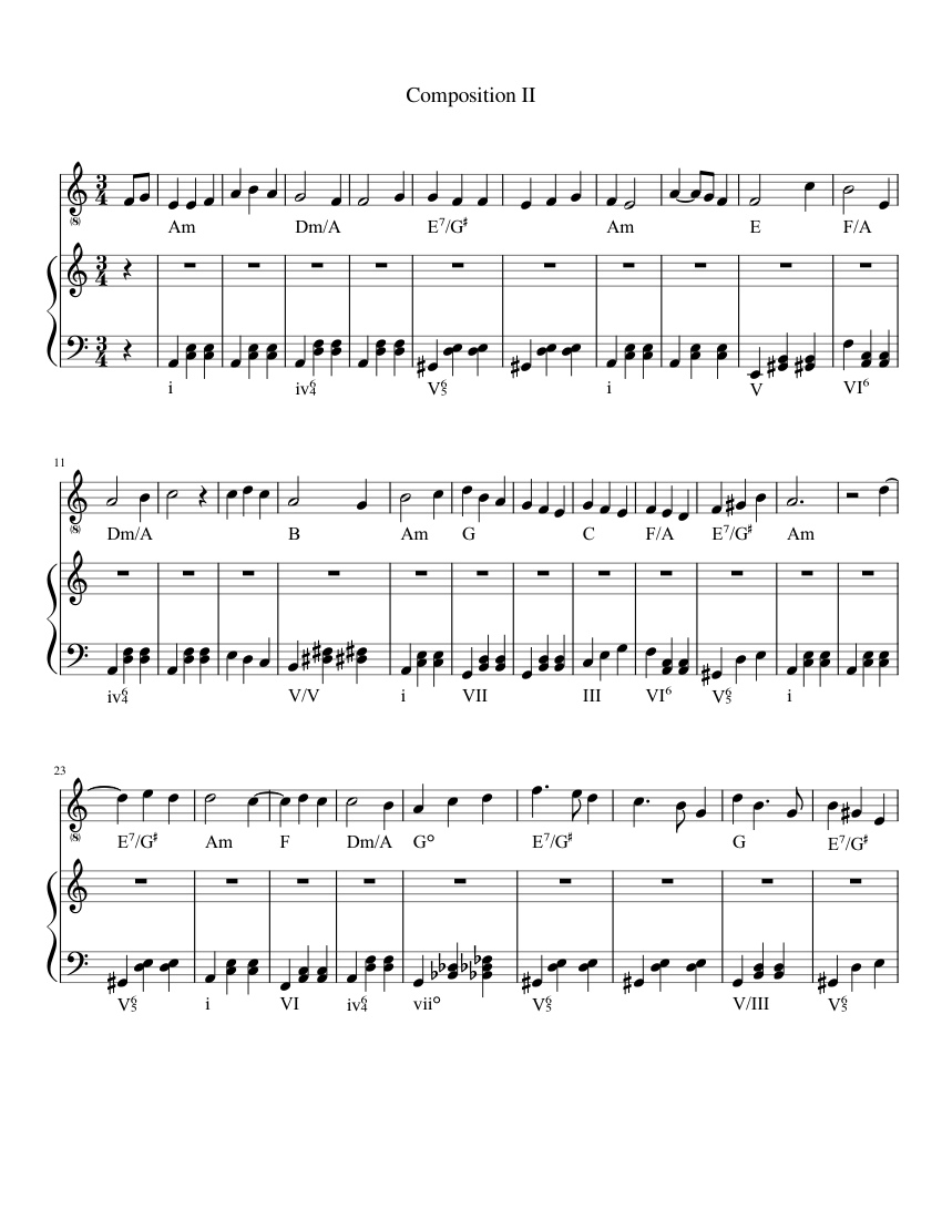 Composition II-2 Sheet music for Piano, Vocals (Piano-Voice ...