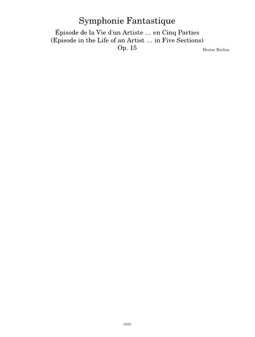 Symphonie fantastique, H 48 – Hector Berlioz