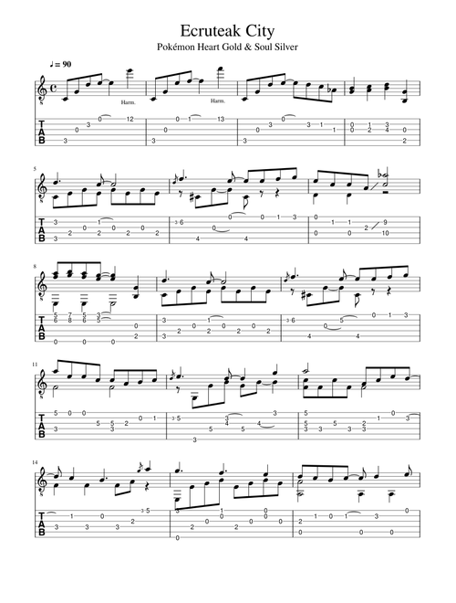 Pokémon HG/SS: Ecruteak City guitar Cover