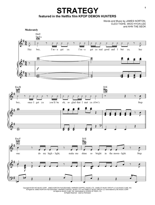 Strategy (from KPop Demon Hunters) - Twice (Piano-Vocal-Guitar)