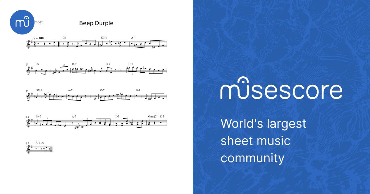 Beep Durple Sheet Music with Chords for Trumpet other (Solo