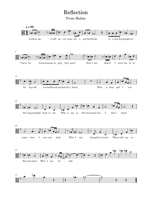 Reflection - Mulan (Viola)