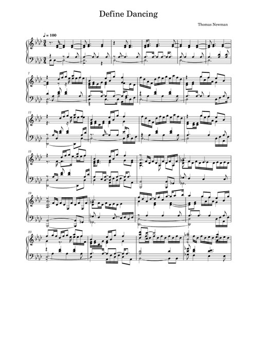 Define Dancing (Arr. Thomas Newman) - Peter Gabriel (Piano Solo)