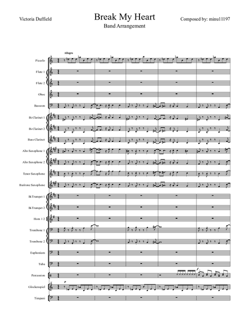 Break My Heart - Band Arrangement - Victoria Duffield